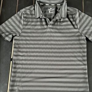 Nike Gray Polo Shirt Classic Striped Design